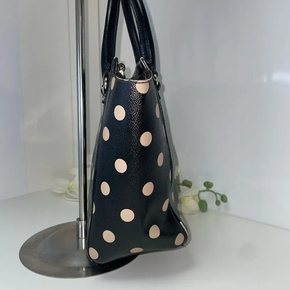 Kate Spade Black and Tan Polka Dot Satchel